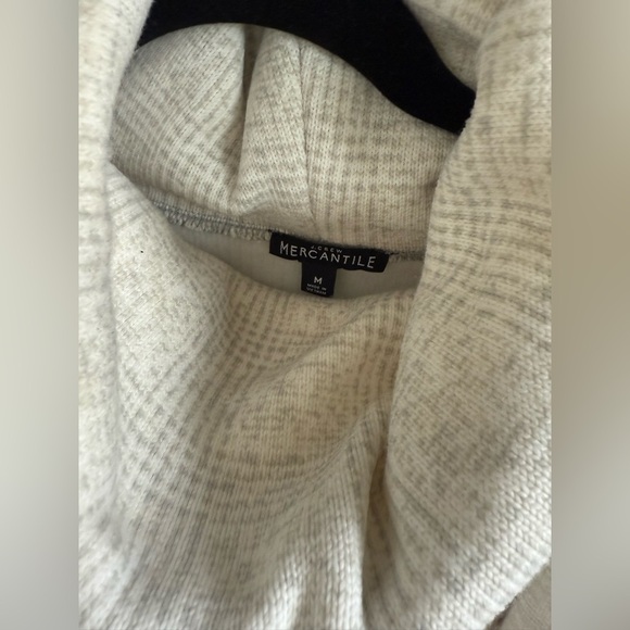 J. Crew Mercantile Glen Plaid Cream Gray Check Funnel neck  Sweater • Medium - Picture 7 of 10